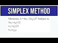 Simplex method minimization problem