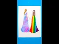 Galaxy vs Rainbow Princess Dress Easy DIY Coloring