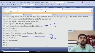Entity framework core migrations to create database using Code First approach in net core