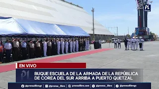 EN VIVO: Buque escuela Han San Do de Corea del Sur llega a Guatemala y atraca en Puerto Quetzal