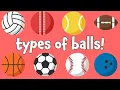 Types of Balls Learning Names of Sports Balls in English for Kids