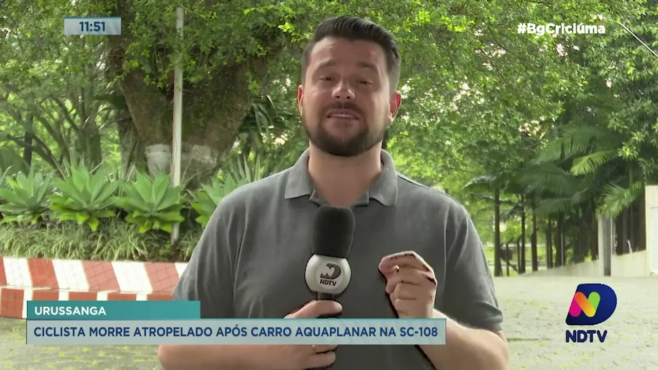 Ciclista morre atropelado após carro aquaplanar na SC-108 em Urussanga