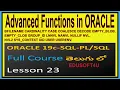 Advanced Functions in ORACLE - ORACLE 19C SQL Full Course in Telugu-Lesson-23
