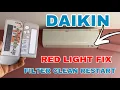 How to restart filter cleaning RED light on DAIKIN air conditioner