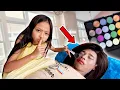 ALUNA NGEPRANK TIM YANG LAGI TIDUR DI MAKEUPIN AMBURADUL!! WKWKWK