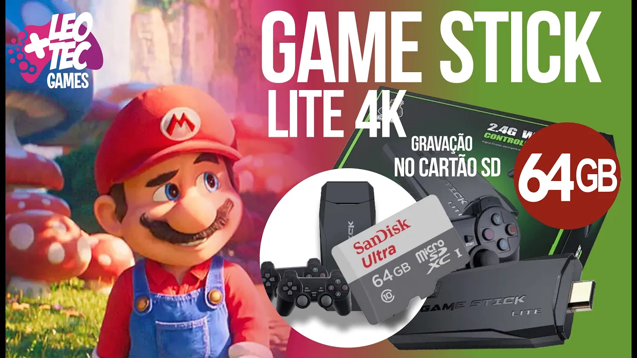 A ????imagem ORIGINAL faça VOCÊ MESMO a gravação no CARTÃO SD de 64GB no ????️GAME STICK LITE 4K