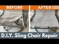 DIY Sling Chair Repair See How To Replace Patio Chair Fabric in Under 1 Minute