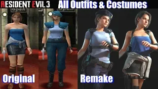 re3 all unlockable outfits resident evil 3 remake vs original