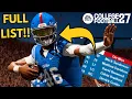 EVERY PLAYER YOU CAN EDIT IN COLLEGE FOOTBALL 27