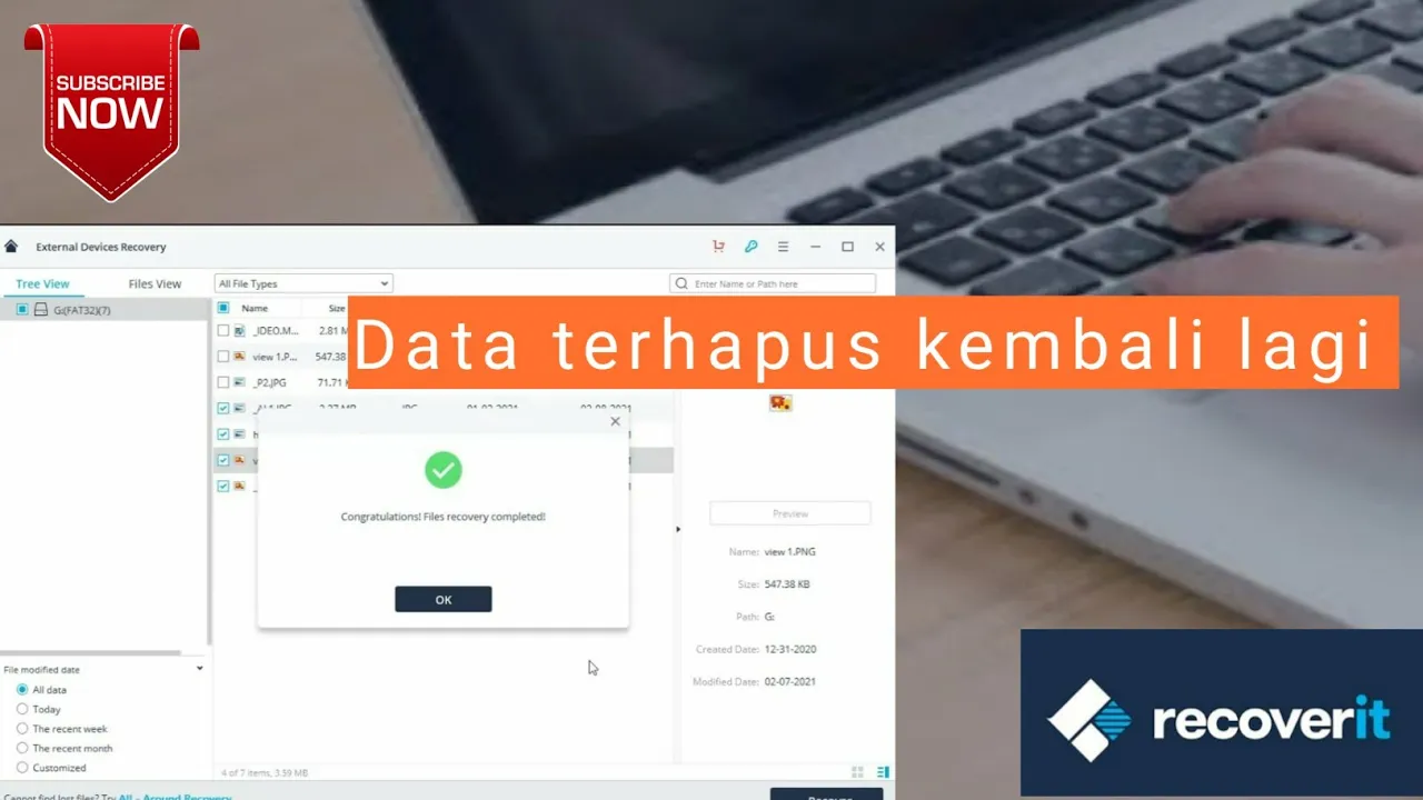 Vidio berikut ini akan menjelaskan bagaimana caranya mengembalikan file yang terhapus secara permane. 