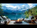 Download Lagu Spring Ambience 🍀 | Sunny Day Space by the Lake with Nature Sounds \u0026 Relaxing Campfire