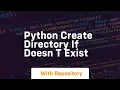 python create directory if doesn t exist