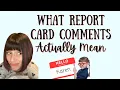What Report Card Comments Actually Mean