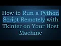 How to Run a Python Script Remotely with Tkinter on Your Host Machine