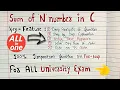 Calculate Sum of N Numbers Using For Loop in C Step By Step Explanation Code Hacker