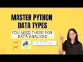 Learn Python Lists Tuples Dictionaries and Sets Step by Step Python for Data Analysis