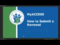 How to Submit a Renewal on MyACCESS