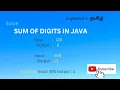 10 Sum of Digits Advanced JAVA Explained in Tamil