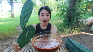 Download Mukbang Pedro cactus with chili sauce - Eating Pedro cactus delicious MP3