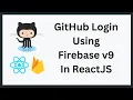 GitHub Login Using Firebase In ReactJS