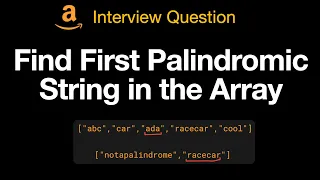 Leetcode 2108 Find First Palindromic String in the Array