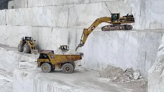 Marble Quarry in Full Production | Caterpillar & Komatsu Heavy Machines