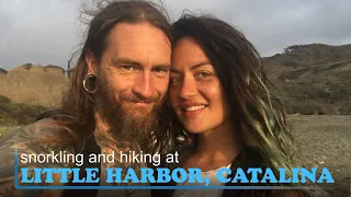 Camille and James explore the anchorage of Little Harbor on Catalina Island