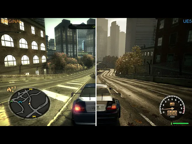 Need For Speed Most Wanted Unreal Engine 5 Remake VS Original 2005 MW