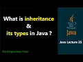 What is inheritance and its types in Java Java Lecture - 25