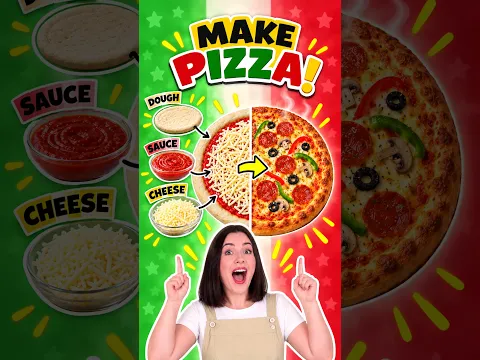 Let’s Make a Pizza! 🍕 Learn Food Names for Kids  #preschool #cartoon #english