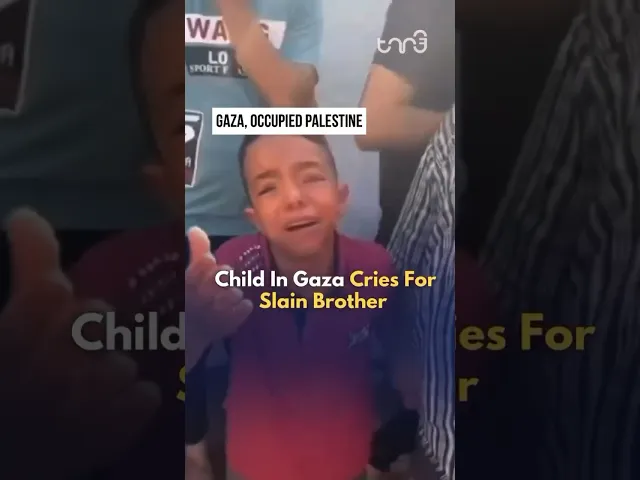 ⁣Child in Gaza Cries for Slain Brother