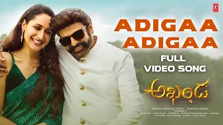 full video adigaa adigaa song 4k akhanda nandamuribalakrishna boyapati srinu thaman s