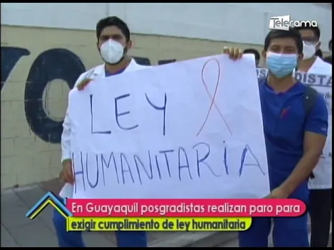 En Guayaquil posgradistas realizan paro para exigir cumplimiento de ley humanitaria