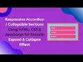 Create an Accordion Collapsible Section with HTML CSS JavaScript Step-by-Step Guide