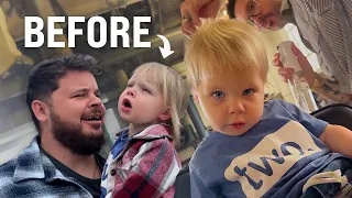 His FIRST Haircut... on his 2nd Birthday! 😳