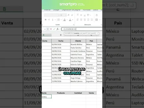 Extrae solo las columnas que necesitas de una tabla en Excel