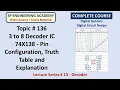136 3 to 8 Decoder IC 74X138 Pin Configuration Truth Table and Explanation