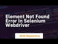 element not found error in selenium webdriver