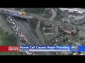 Heavy Flooding Closes 710 Freeway In Compton Area