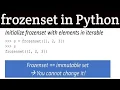 FROZENSET IN PYTHON PROGRAMMING PYTHON PROGRAMMING IN TELUGU