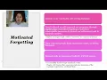 Module 33 Forgetting Memory Construction and Improving Memory