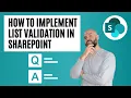 How To Implement List Validation In SharePoint Online