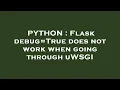 PYTHON Flask debug True does not work when going through uWSGI