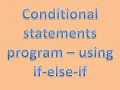 Conditional statements program in Java - using if else if