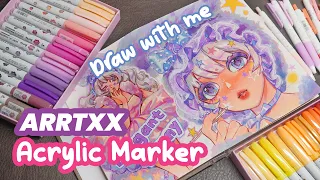 Trying Arrtx Acrylic Markers & Sketchbook ✨ Draw with me