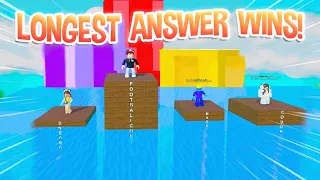 LONGEST ANSWER WINS in Roblox with DaPandaFamily