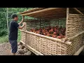 Lagu Man Upgrades His Giant Bamboo Chicken Coop by Hand in the Jungle | Start to Finish