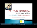 Python Escape Sequences in Hindi Hemant Mishra Python Tutorial Part 7