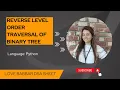 Reverse level order traversal in Python