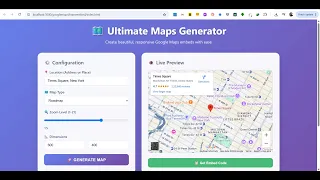 Build a Google Maps IFrame HTML Embed Code Generator Tool in Browser Using HTML JavaScript